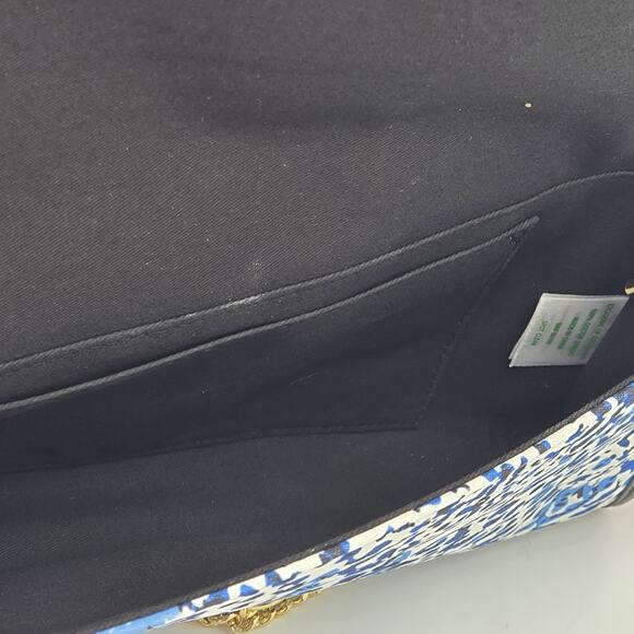 NWT Lilly Pulitzer BENTON Clutch Bag Removable Shoulder Chain Blue Rhinestone - Picture 6 of 10